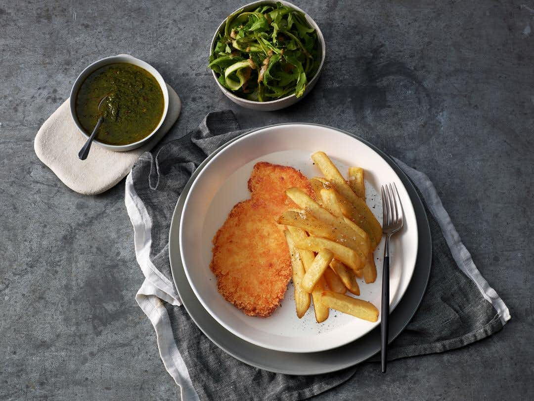 Air-Fried Chicken Schnitzel with Capers and Lemon