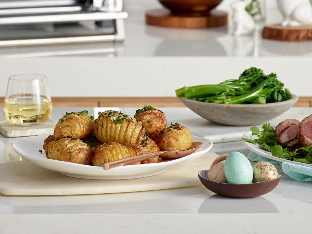 Garlic Hasselback Potatoes